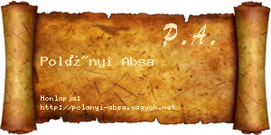 Polányi Absa névjegykártya